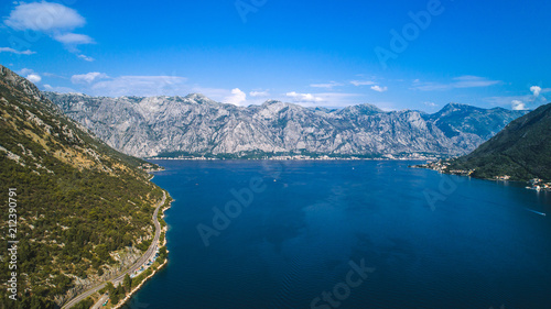 Aerial beautiful view on a Kotor bay. Montenegro