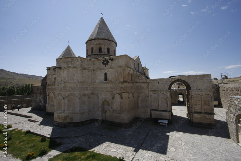 View of the of Kara Kilise, an ancient Armenian church Church in Iran