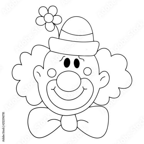 Clown cartoon illustration isolated on white background for children color book
