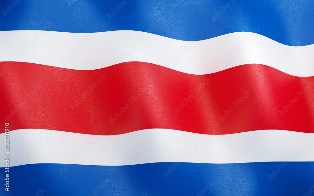 Naklejka premium 3D Flag of Costa Rica.