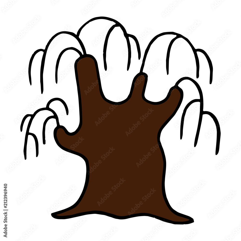 Obraz premium Tree cartoon illustration isolated on white background for children color book