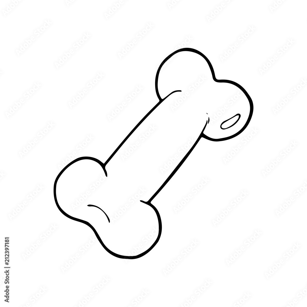 Bone cartoon illustration isolated on white background for children color book Bone cartoon illustration isolated on white background for children color book