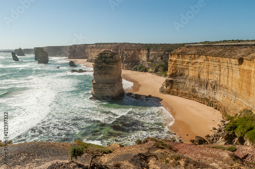 The Twelve Apostles sea stacks on the coast of Victoria, Australia.