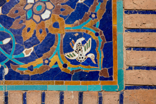 Obraz na plátne Mosaic Tiles in Ahmad Jami, Torbat Jam, Khorasan, Iran