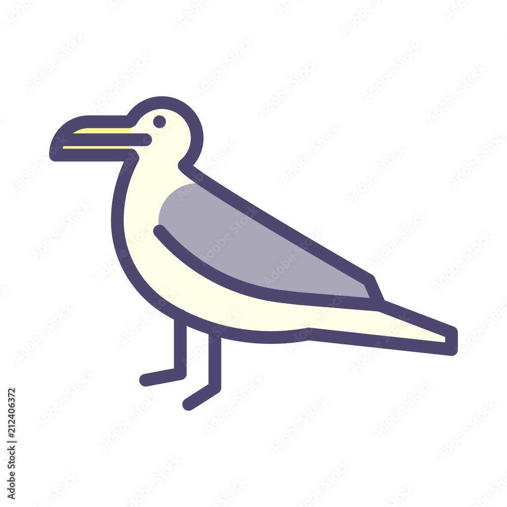 Seagull thin outline stylized icon. Vector illustration of a sea bird. Seagull thin outline stylized icon. Vector illustration of a sea bird.