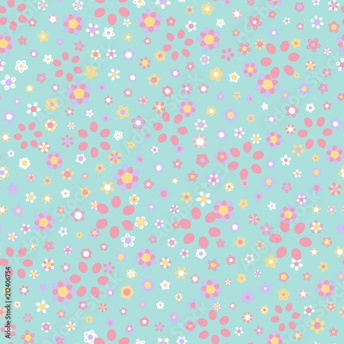 Seamless floral pattern with light background