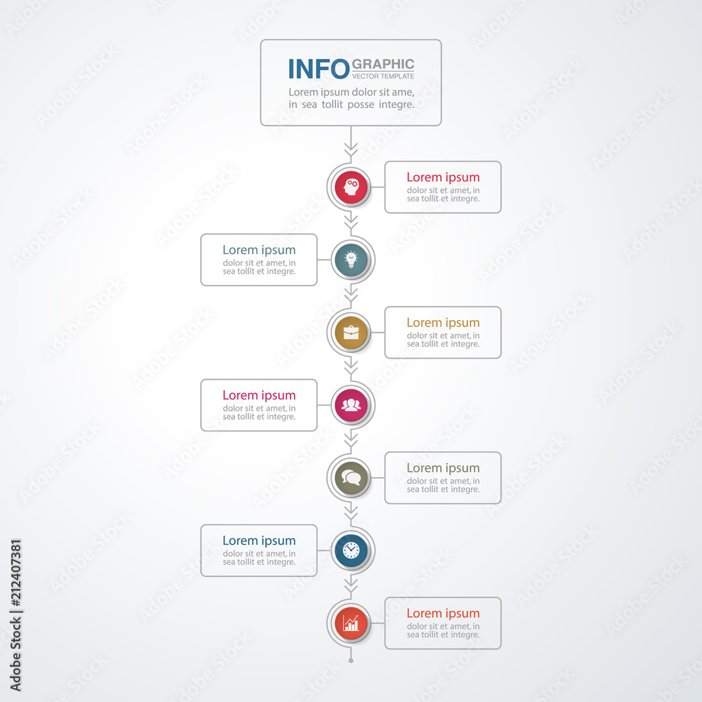 Vector infographic template for diagram, graph, presentation, chart, business concept with 7 options. Vector infographic template for diagram, graph, presentation, chart, business concept with 7 options.