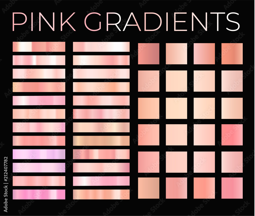 Rose gold gradient vector collection Stock Vector | Adobe Stock