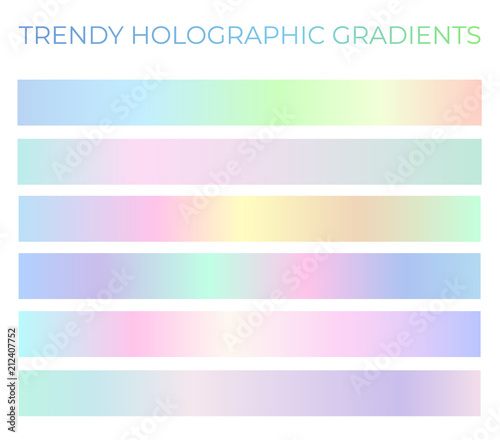Trendy holographic gradients set