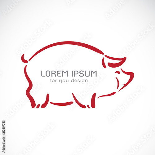 Vector of pig design on white background,. Farm animals. Easy editable layered vector illustration.