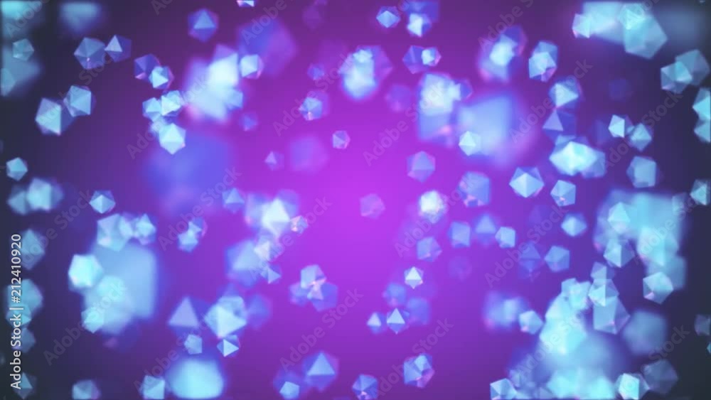 many random flying fading crystals in color space animation background new quality universal motion dynamic animated colorful joyful cool video footage