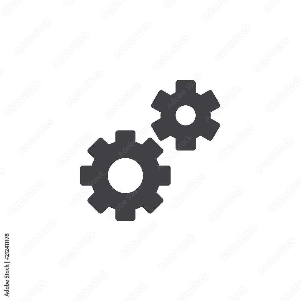 Gear, settings, preferences vector icon. filled flat sign for mobile concept and web design. Cog wheels simple solid icon. Symbol, logo illustration. Pixel perfect vector graphics