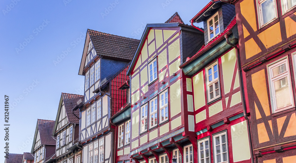 Colorful half timbered houses in Hannoversch Munden, Germany