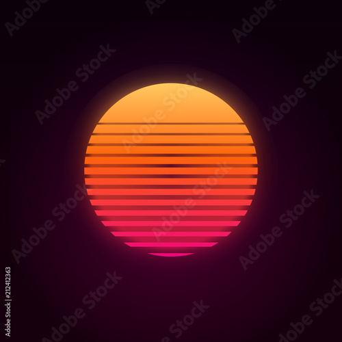 80s retro sunset vector illustration © Alex