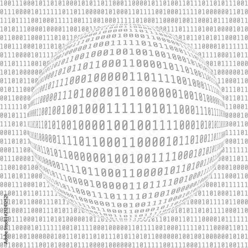 Binary Computer Code. Digital Data. Abstract Matrix Background.  Hacker concept. Vector Illustration