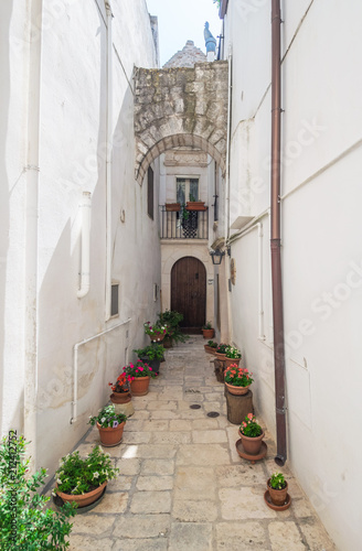 Obraz na płótnie Locorotondo (Puglia, Italy) - The gorgeous white town in province of Bari, chosen among the top 10 most beautiful villages in Southern Italy. Here a view of historic center. w salonie