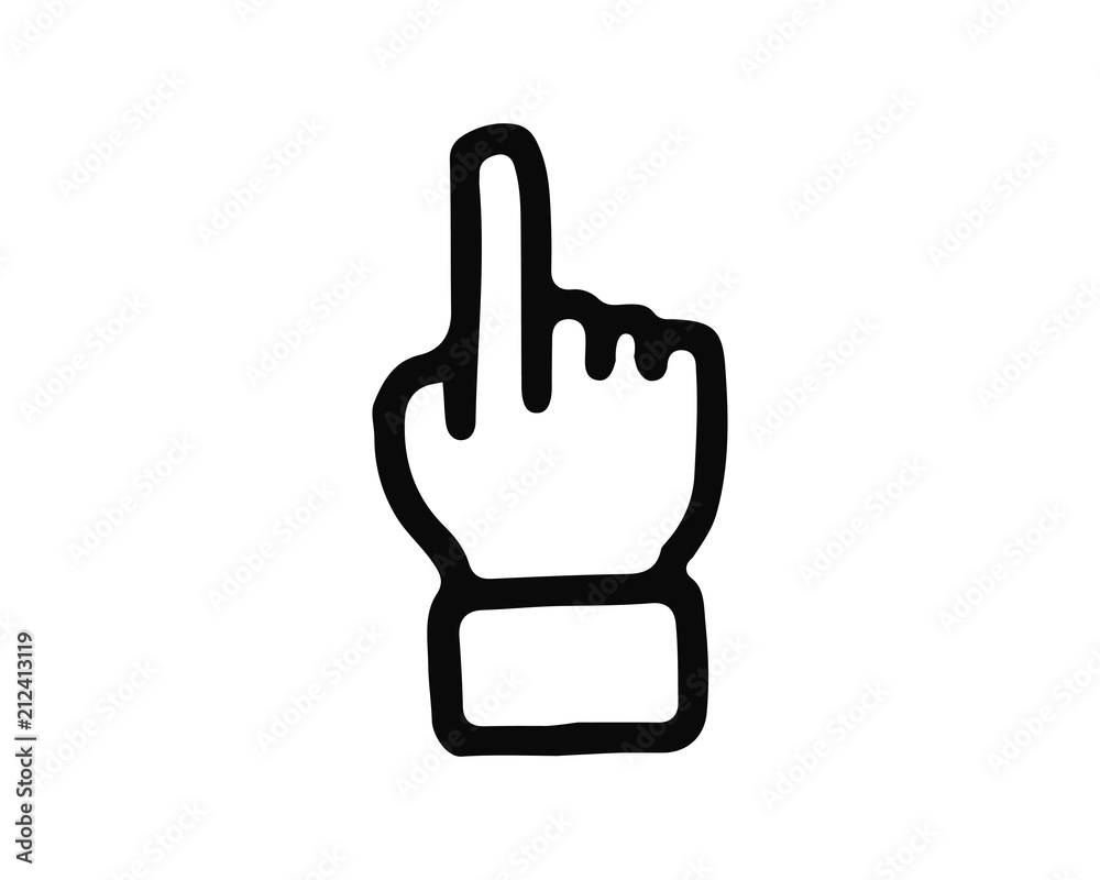pointing hand hand drawn icon , designed for web and app