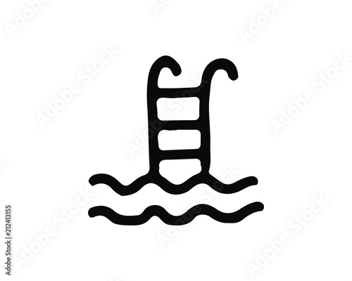 swimming pool hand drawn icon , designed for web and app