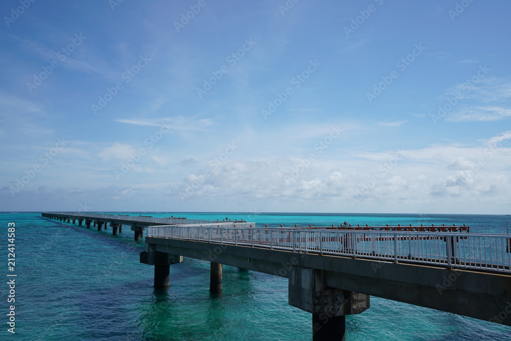 Okinawa,Japan-July 7, 2018: Shimojishima Airport runway 17 Approach Lighting Okinawa,Japan-July 7, 2018: Shimojishima Airport runway 17 Approach Lighting