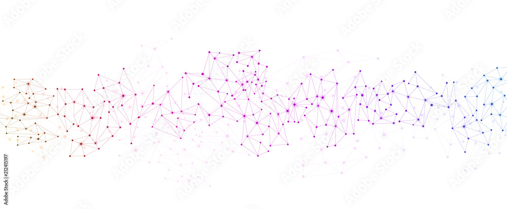 White global communication background with colorful network. Stock