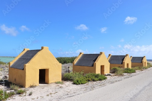 Historic salt slave huts in Bonaire