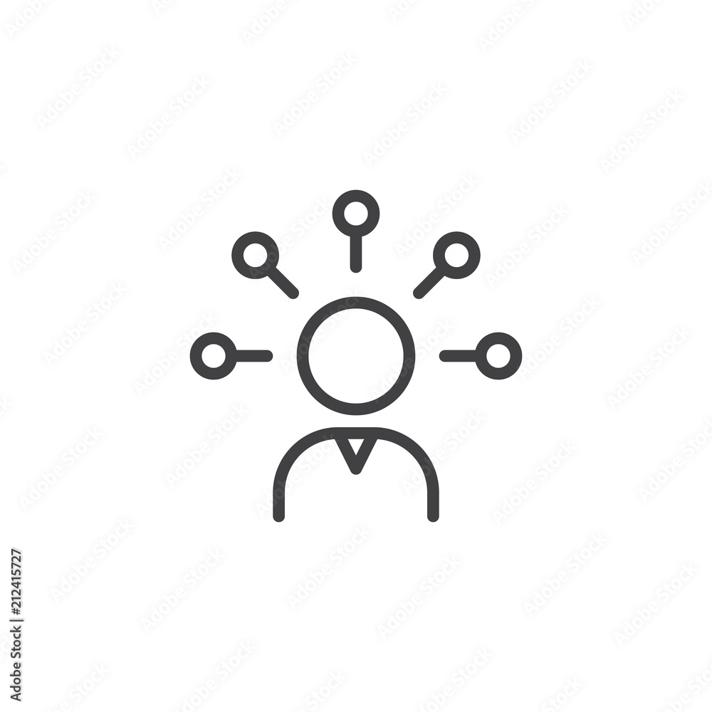 Skills outline icon. linear style sign for mobile concept and web design. Communication Abilities simple line vector icon. Symbol, logo illustration. Pixel perfect vector graphics