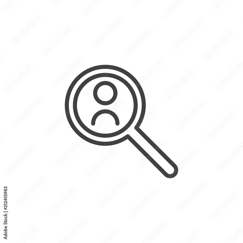 Human resources outline icon. linear style sign for mobile concept and web design. Recruitment simple line vector icon. People search symbol, logo illustration. Pixel perfect vector graphics