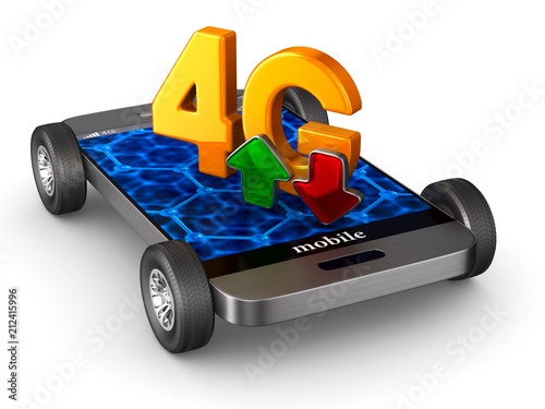 4G phone on white backgroun...