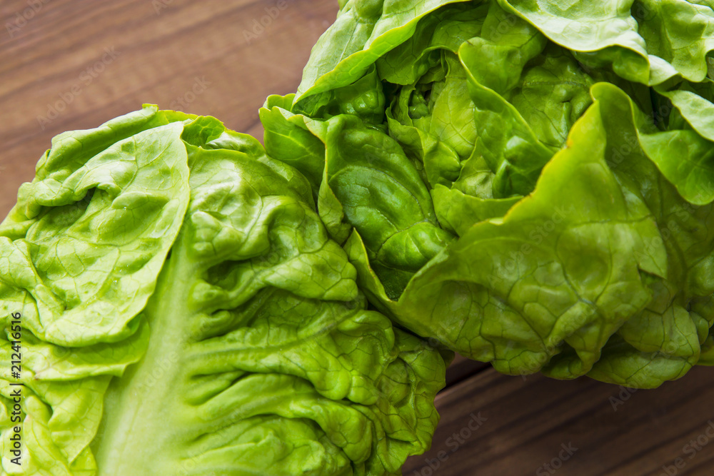 lettuce on the wooden table lettuce on the wooden table