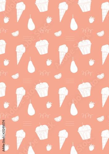 Wallpaper Mural Summer pattern background. Ice cream wallpaper Torontodigital.ca