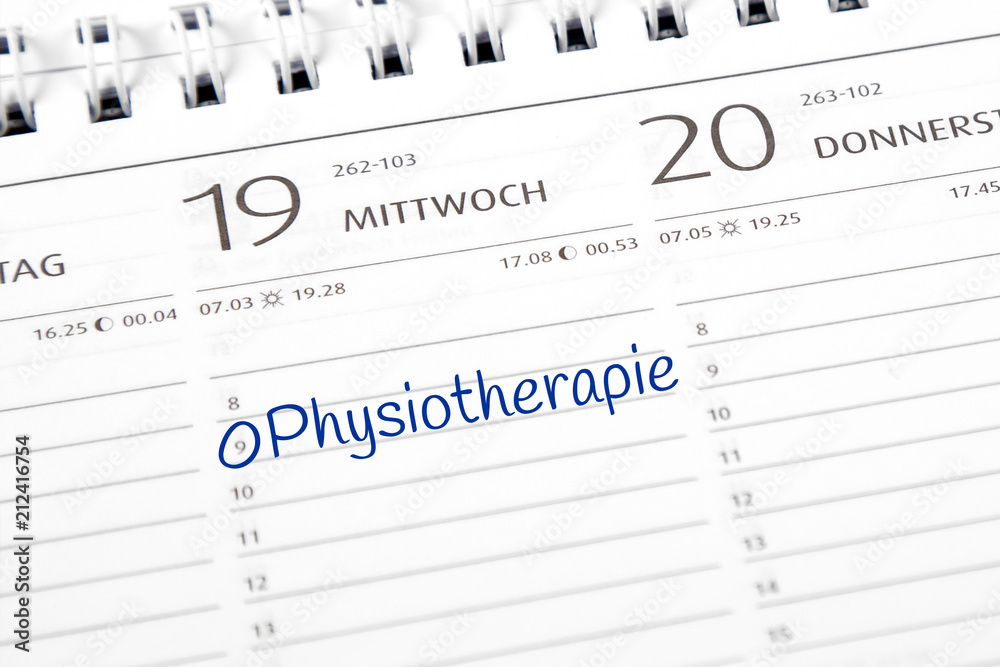 Eintrag im Kalender: Physiotherapie Eintrag im Kalender: Physiotherapie