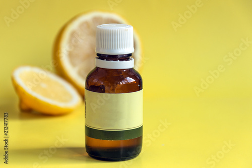 Lemon organic essential oil. Spa procedures.