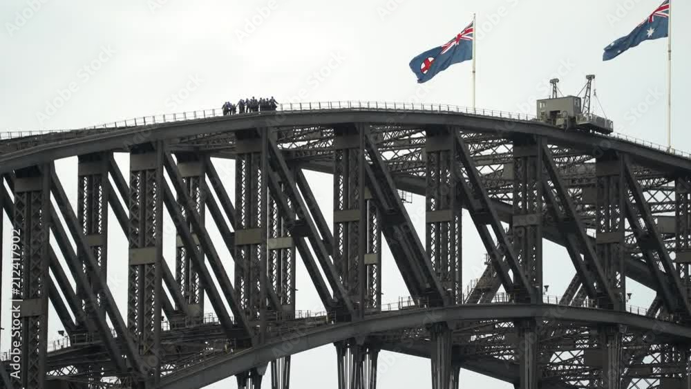 Climbing people at the top of Harbour bridge, Sydney Climbing people at the top of Harbour bridge, Sydney