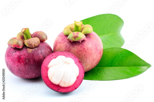 Mangosteen isolated on white background
