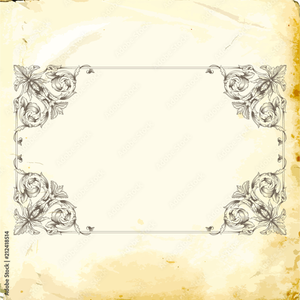 Vector baroque of vintage elements for design. 