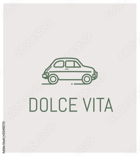 fiat 500 et dolce vita  logo  vintage  automobile