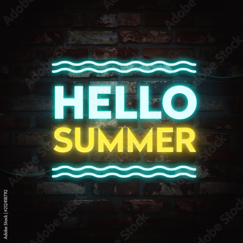 Wallpaper Mural Tropical summer, neon sign background Torontodigital.ca