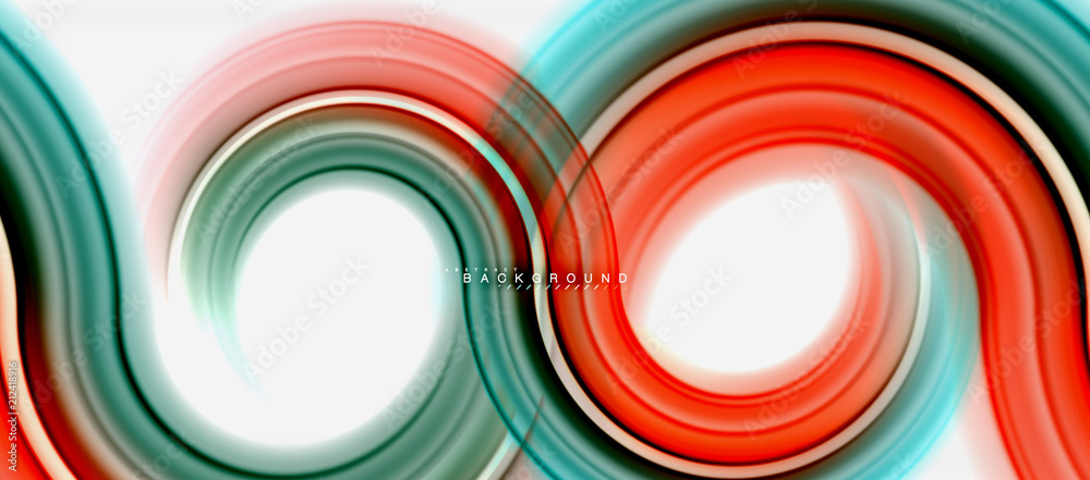 Rainbow fluid color line abstract background - swirl and circles, twisted liquid colours design, colorful marble or plastic wavy texture backdrop, multicolored template for business or technology Rainbow fluid color line abstract background - swirl and circles, twisted liquid colours design, colorful marble or plastic wavy texture backdrop, multicolored template for business or technology