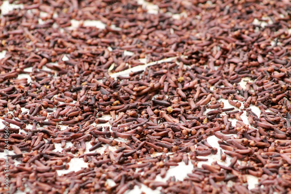 Fototapeta premium large group of cloves lying to dry in the sun