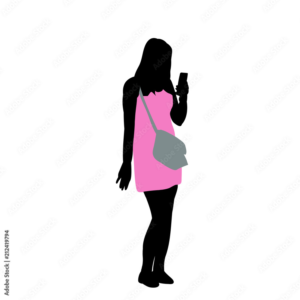 isolated, silhouette in colored clothes, girl isolated, silhouette in colored clothes, girl