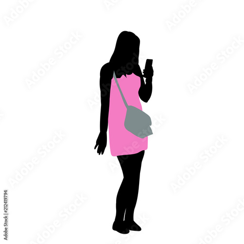 isolated, silhouette in colored clothes, girl