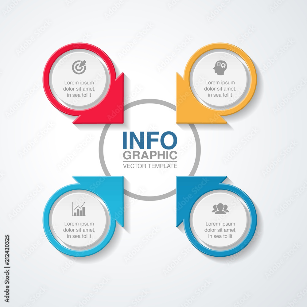 Vector infographic template for diagram, graph, presentation, chart, business concept with 4 options. Vector infographic template for diagram, graph, presentation, chart, business concept with 4 options.