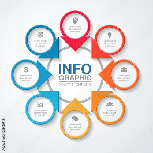 Vector infographic template for diagram, graph, presentation, chart, business concept with 8 options.