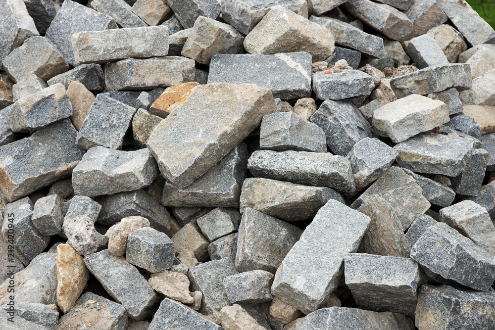 Heap with big stones. Pile of boulders and rocks Heap with big stones. Pile of boulders and rocks