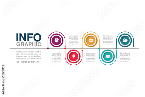 Vector infographic template for diagram, graph, presentation, chart, business concept with 5 options.