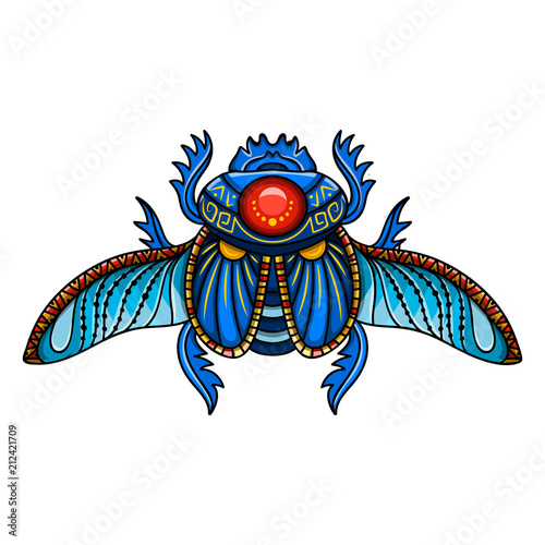 Egyptian scarab symbol of pharaoh, gods Ra, sun. Mythology t-shirt design, tattoos of ancient Egypt