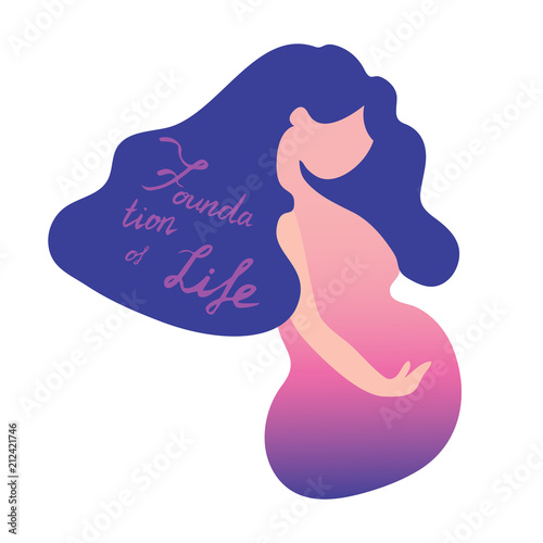 Pregnant woman silhouette vector illustartion