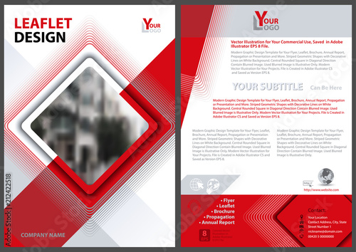 Flyer Template with Diagona...