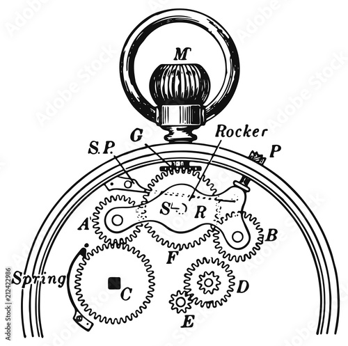 watch mechanism #vector #isolated - Taschenuhrwerk Uhrwerk