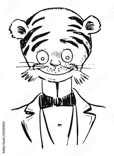Fototapeta Naklejka Na Ścianę i Meble -  tiger #vector #isolated Comic Karikatur Cartoon
